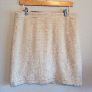 J. Crew Cream Tweed Wool Pencil Skirt Size 12